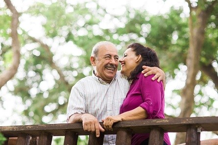 Happy couple in the park