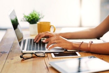 Woman at a computer