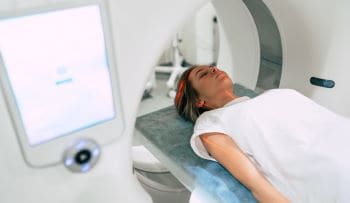 person getting a low dose CT scan