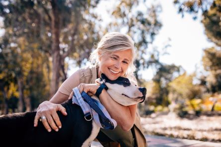 person hanging out with her dog