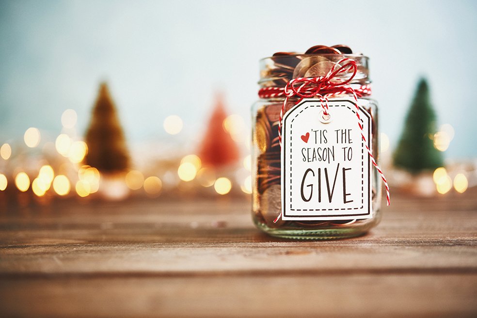 festive jar of coins