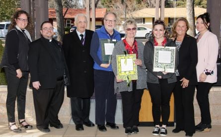 Ellen Soehner, Roger Cutler and Holly Williams accepting their Stories of Excellence awards