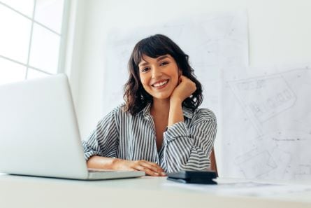 woman sitting at her computer