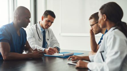 medical students grouped together