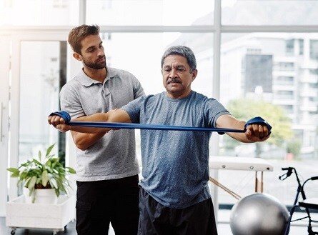 Man doing physical therapy