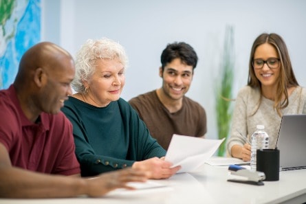 A group of community members having a meeting