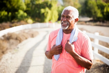 Man walking after workout