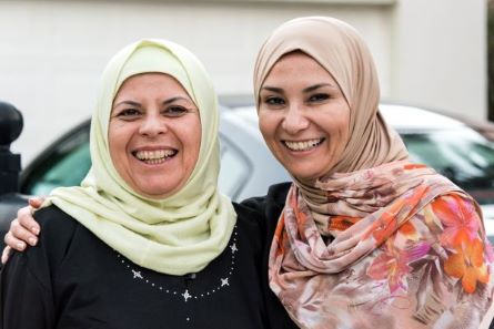 women smiling