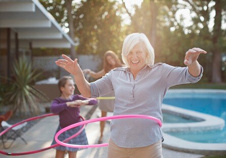 Woman with hula loop