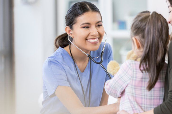 Smiling nurse with stethoscope