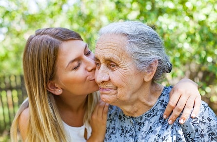 Hospice patient with loved one