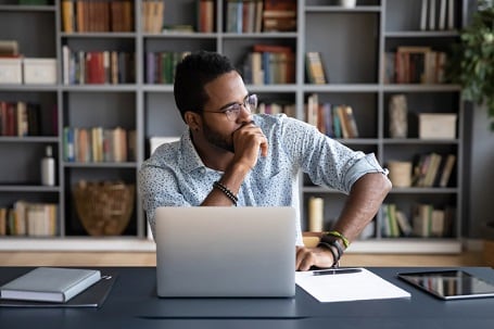 Serious Man at Computer