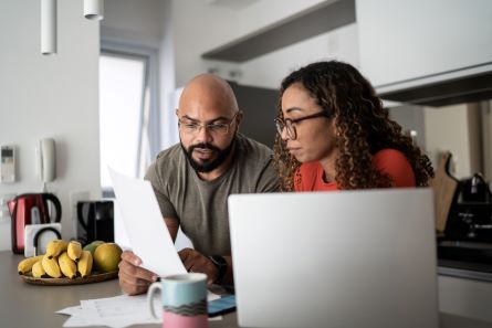 two folks reviewing a medical bill