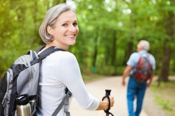 Woman out on a hike